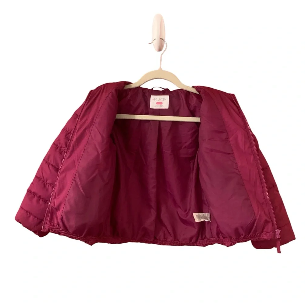The Children's Place Fuchsia Puffer Jacket Girl 5-6